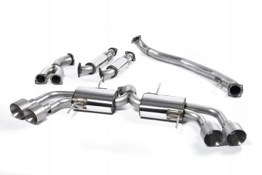Milltek Sport Primary Cat-back - 90mm Race System - Non Resonated Front Pipes - Titanium GT127 Trims